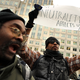 Demonstrators rally outside the Federal Communications Commission building to protest the end of net neutrality rules Dec. 14, 2017, in Washington, D.C. (Chip Somodevilla/Getty Images)